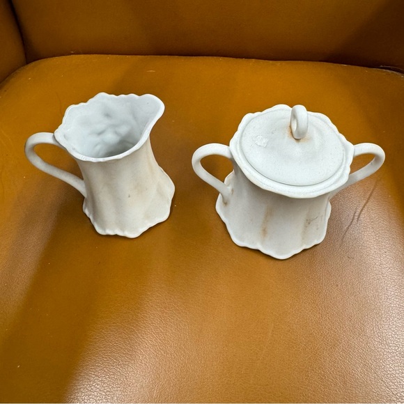 Vintage Lefton 215 Petite Creamer & Sugar Bowl with Cherubs Japan Bottoms Marked - Picture 6 of 11